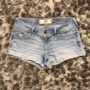 Low Rise Denim Blue Shorts from Hollister!